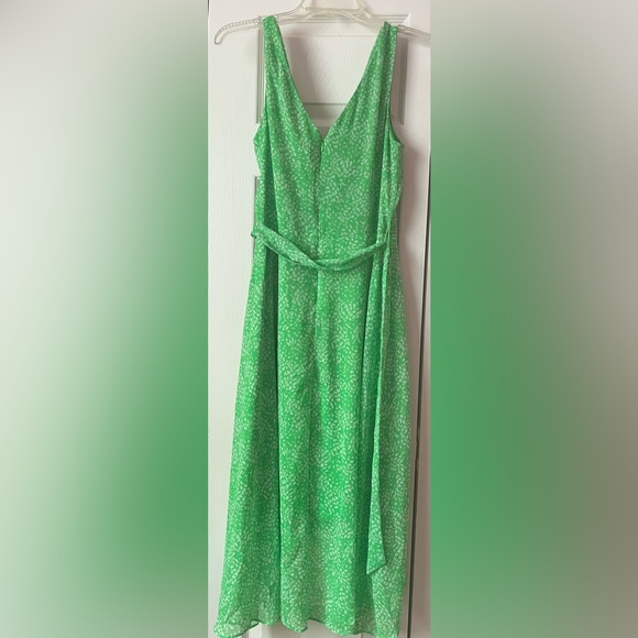 DKNY Floral Green & White Chiffon Tie Dress Size 8 NWT - Picture 5 of 7